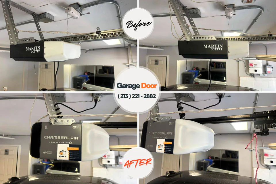 Before and after: garage door repair Chesterfield, IN